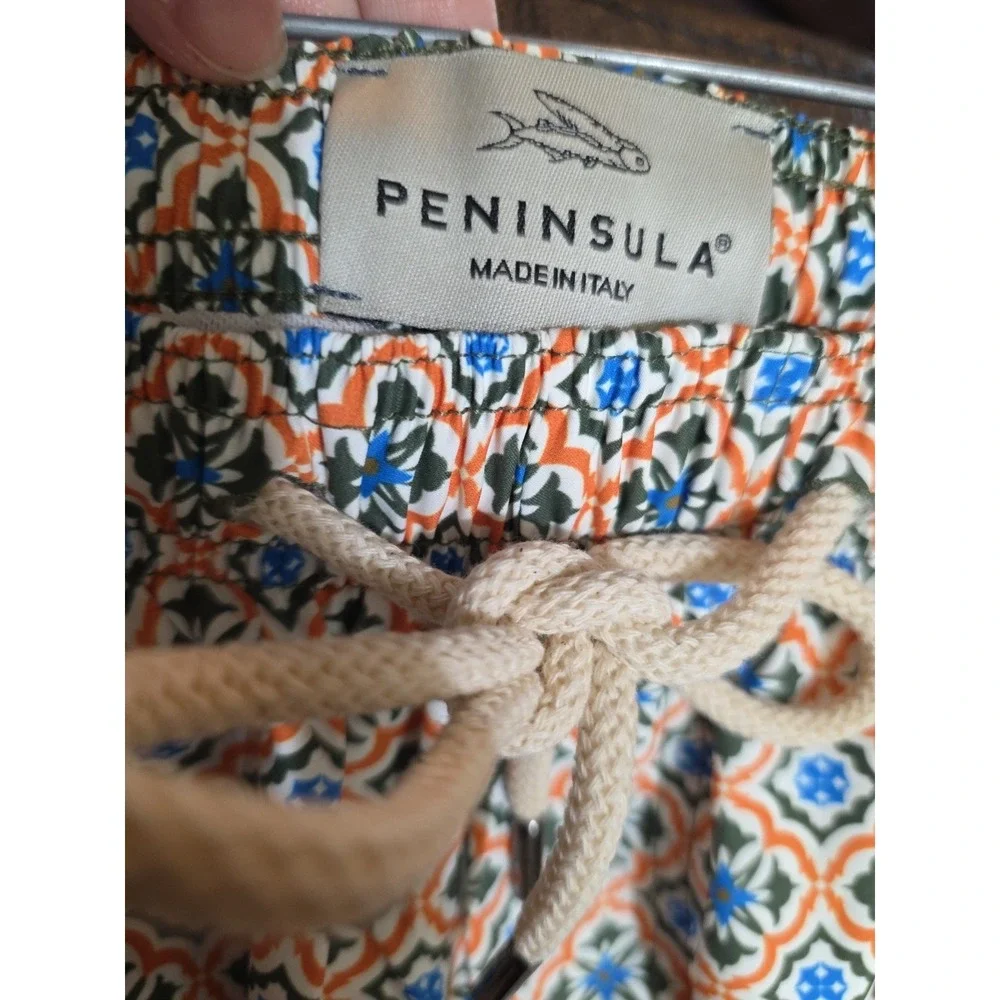 Peninsula Swimwear Men's Swim Shorts Trunks Ischia‎ Size Large Italy Lined